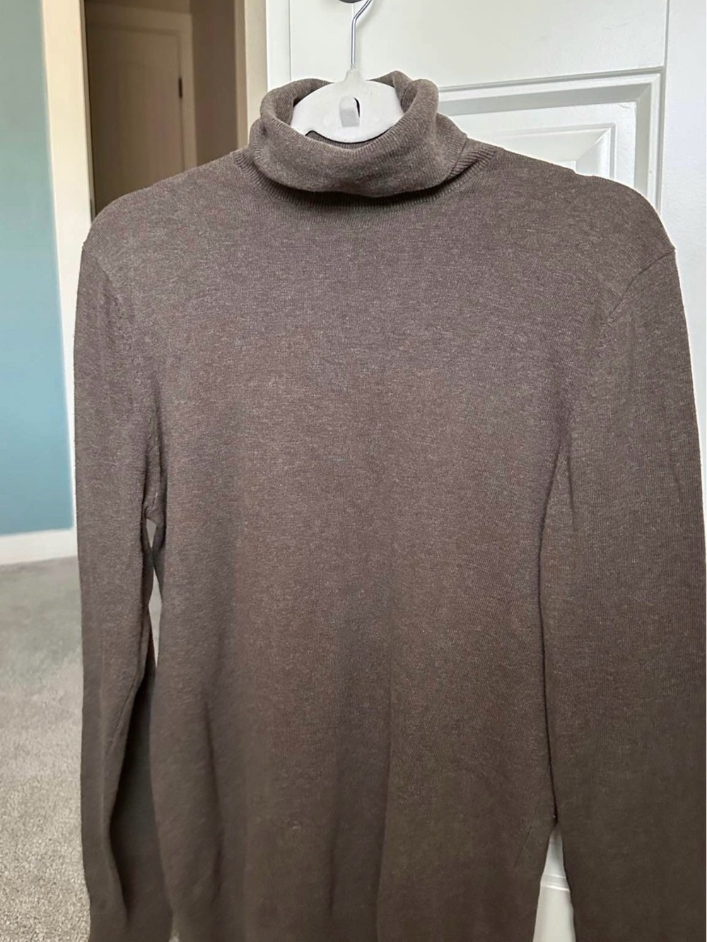 H&M Taupe Ribbed Shawl-Collar Sweater